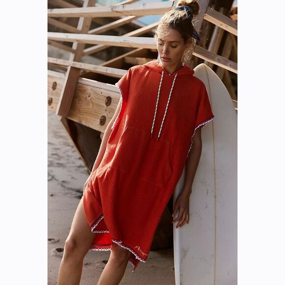 Free People FP Movement Kai Pullover Hoodie Dress Lace Slouchy Beach XL 280953 - Picture 1 of 10